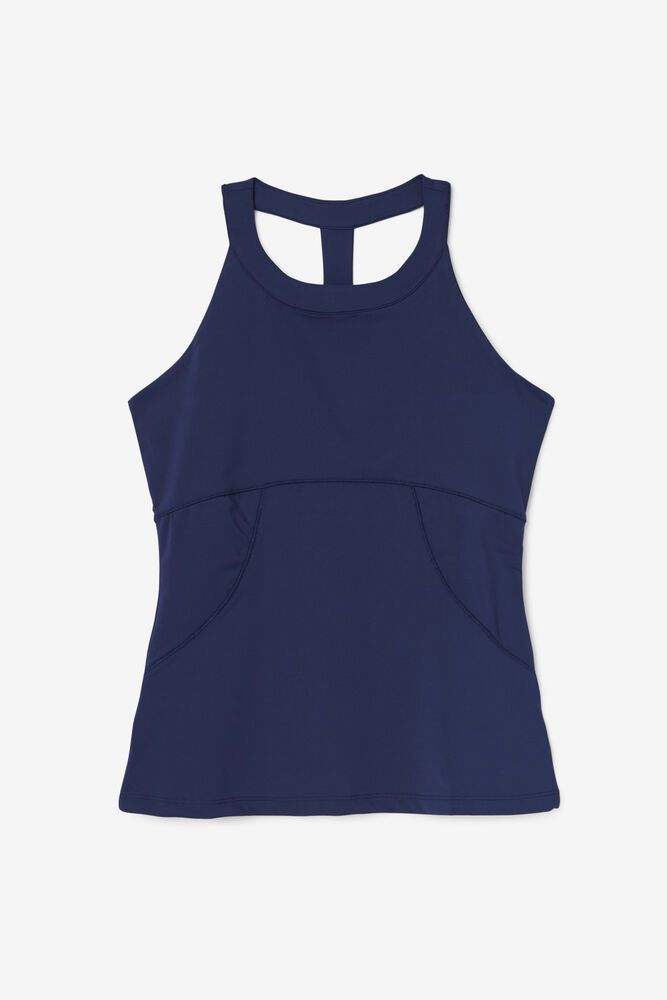 Fila Essentials Halter Navy Tank Top Womens - NZ 89037-JPVI